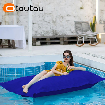 OTAUTAU 6ft Giant Floating Bean Bag Lounger Cover No Filler Outdoor Swimming Pool Pillowsac Garden Beach Beanbag Salon Sac DD034