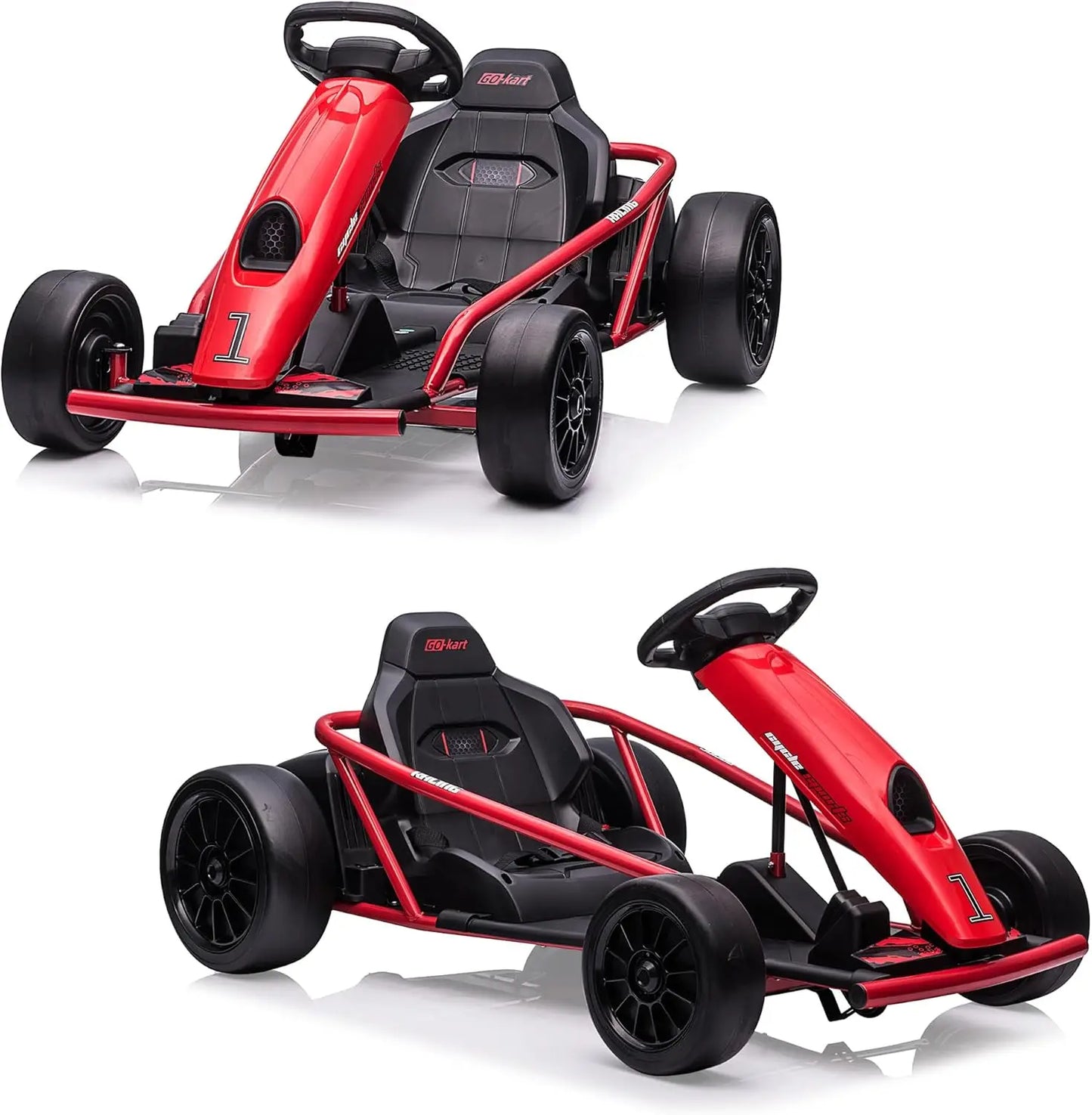 24V Go Kart for Teens & Big Kids Drifting Car with 2×300w Motor,8 MPH Speed,Music,Slow Start,Outdoor Racing Toy for Ages 8-12Y