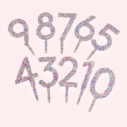 Sparkling 0-9 Number Happy Birthday Cake Topper Gold Acrylic Wedding Cake Topper Kids Birthday Party Cake decoration Baby shower