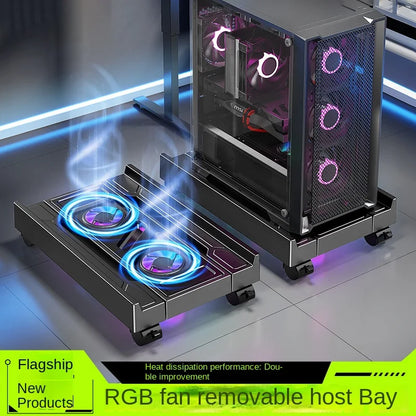 BEISHI Adjustable Computer CPU Holder with RGB Cooling Fan Heat Dissipation Heat Dissipation Mobile PC Tower Stand for Gamers