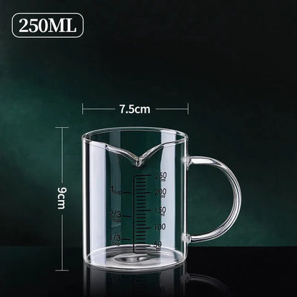 1pcs Glass Measuring Cup With Handle 250/350/500/1000ml High Borosilicate Glass Milk Coffe Measuring Mug Heat-resistant Cup