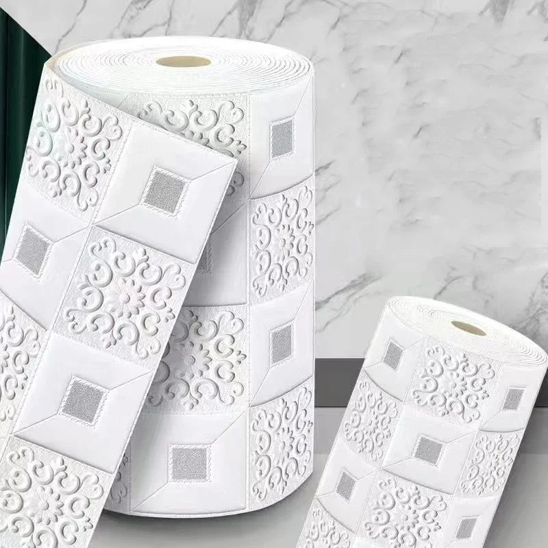 70cmx1m/2m/3m/5m/10m Waterproof 3D Stereo Wall Sticker Ceiling Bedroom Living Room Self-adhesive Background Decoration Wallpaper