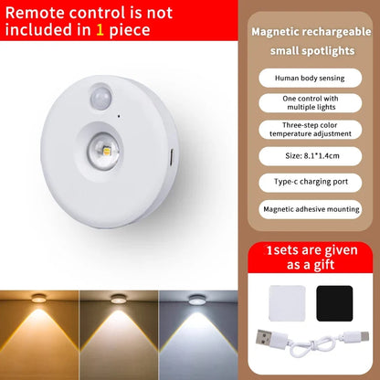Motion Sensor LED Under Cabinet Lamp Dimmable Rechargeable Night Light Stairs Closet Room Aisle Tube Bar Detector Bulb