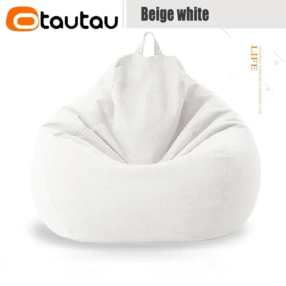 OTAUTAU Cotton Linen Bean Bag Cover without Filler Floor Corner Lazy Beanbag Chair Pouf Salon Ottoman Puff Lounger Sac DD002