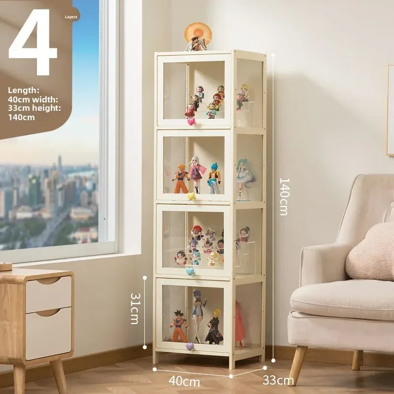 Figure Lego Display Cabinet Household Cream Wind Dustproof Acrylic Transparent Model Toy Blind Box Display Cabinet