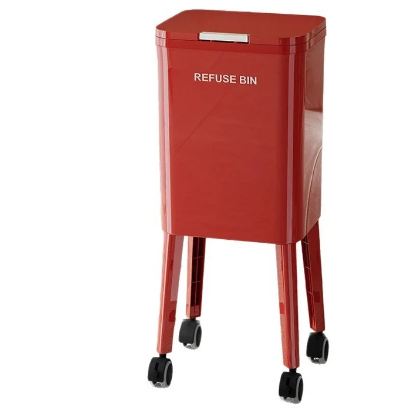 Large Capacity Kitchen Trash Can Lid Automatic Touchless Step Pedal Tall Rolling Wheels No Bend Home Household Bolsas Basura