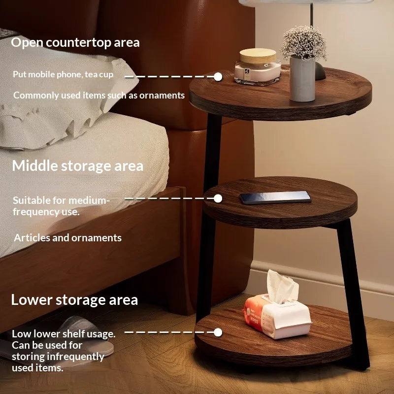 Modern Wooden Nightstand Bedside Table Cabinet Bedroom Furniture 2 Drawers Storage USB Charging Space Saving Furniture Bedroom