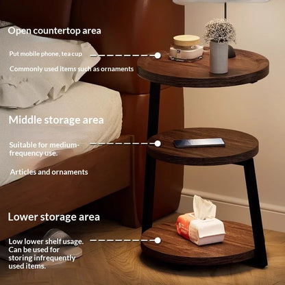Modern Wooden Nightstand Bedside Table Cabinet Bedroom Furniture 2 Drawers Storage USB Charging Space Saving Furniture Bedroom