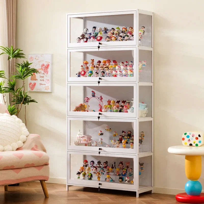 Figure cabinet with lock transparent Lego display cabinet household blind box ornament two-dimensional pain cabinet