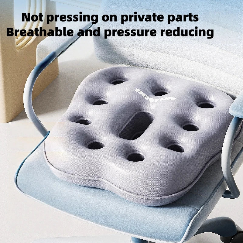 PVC inflatable seat cushion for portable storage, office and home use, anti slip and breathable chair cushion, anti hemorrhoid