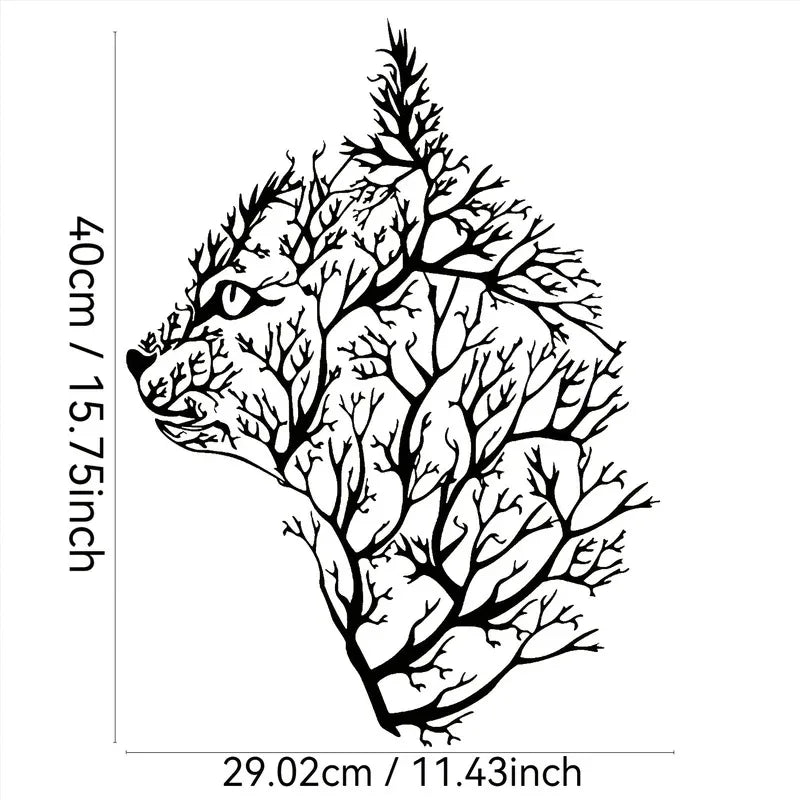 Charming Cat and Tree Metal Wall Art - Minimalist Decor for Bedroom, Living Room, Office - Perfect Housewarming Gift