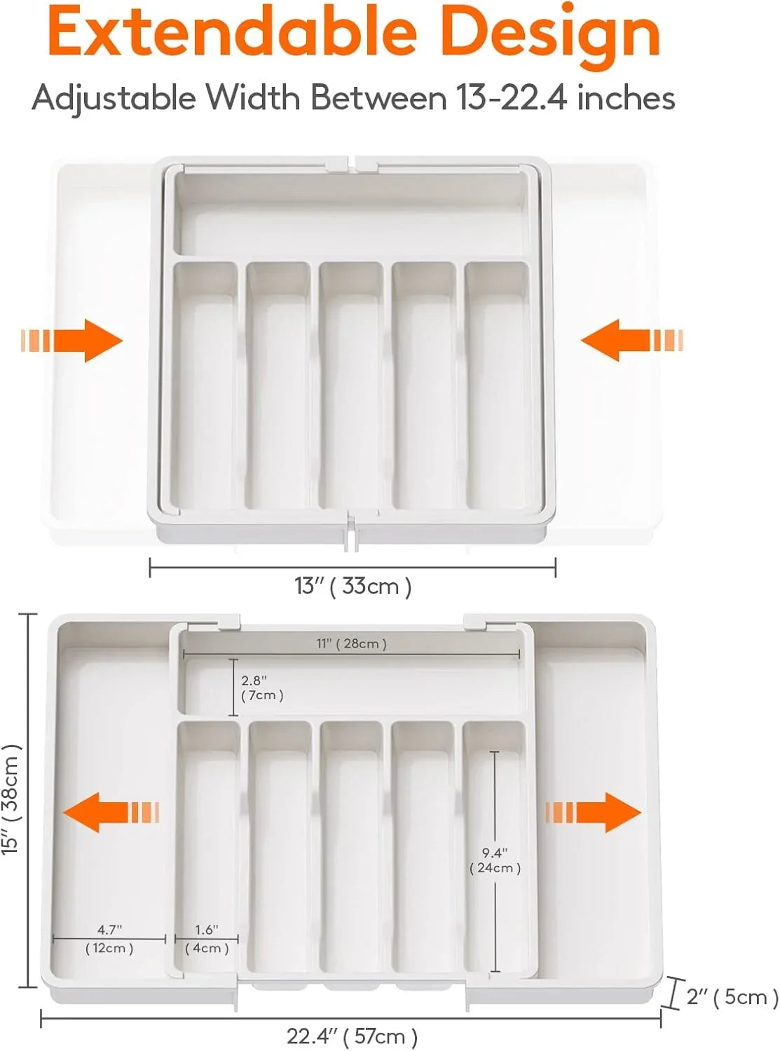 Expandable Utensil Organizer for Kitchen Drawers Large Silverware Drawer Organizer Divider Adjustable Cooking Utensil Tray