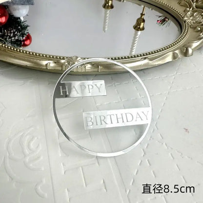 New Happy Birthday Cake Toppers Gold Acrylic Birthday girl Kids Birthday Party Cake Topper Dessert Decoration Baby Shower Gift