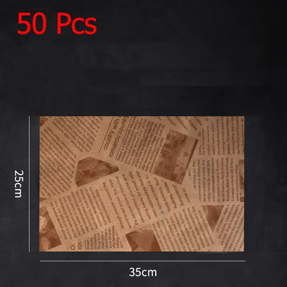 50 Pcs Parchment Paper Sheets Sandwich Wrap Wax Paper Deli Wax Paper Sheets Grease Resistant Tray Basket Liners Newsprint Paper