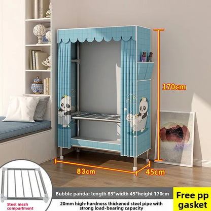 Portable Fabric Wardrobe Clothes Closet Bedroom Dorm Rental Room Small Folding Storage Cabinet Easy Assembly Durable Organizer