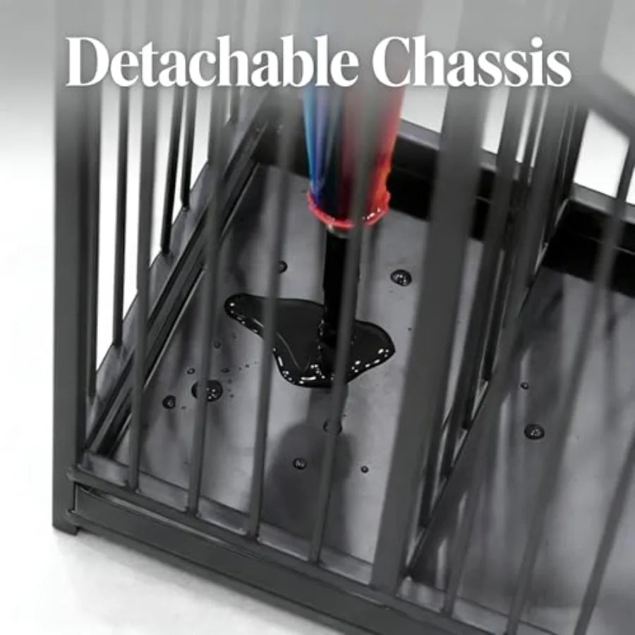 Umbrella Stand with Drip Tray Black Indoor Umbrella Holder for Entryway Hotel and Office Entrance Minimalist Modern Home Decor