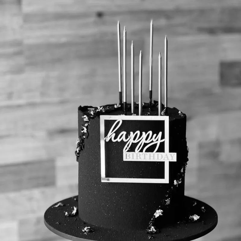 Flank Round Happy Birthday Cake Toppers Rose Gold Top Grade Acrylic Kids Birthday Party Cake Topper Baby Shower Gift Decoration