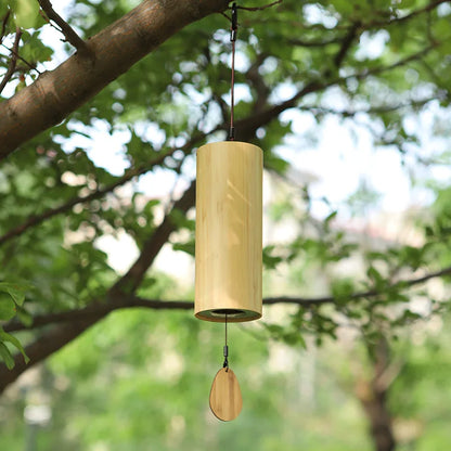 Tuomi Chord Wind Chime Japanese Hand Cranked Wind Chime Retro Bamboo Meditation Sound Healing Bamboo Wind Chime
