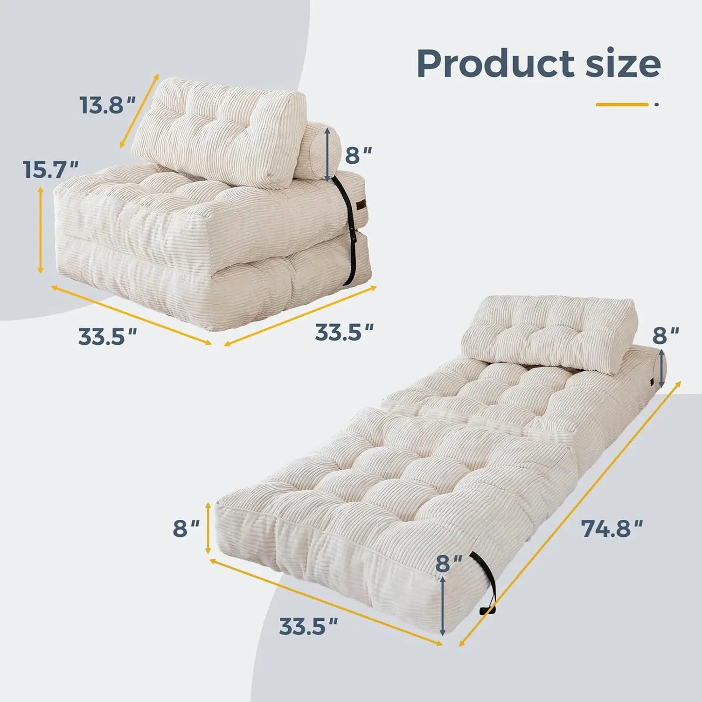Vacuum Compression Sofa Foldable Simple Fabric Corner Modular Couch Floor Multi Function Nordic Living Room Bedroom Decoration