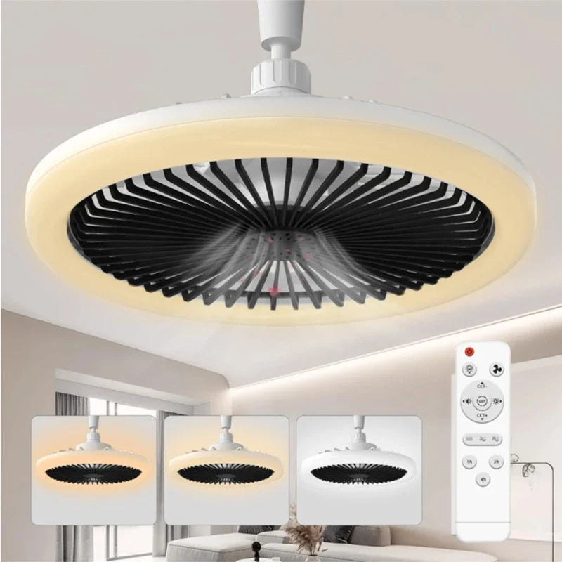Modern ceiling fan with light LED Fan Light E27 Screw Fan Light Remote Control Light Fan Ceiling Room decoration AC85-260V