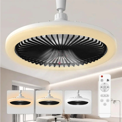 Modern ceiling fan with light LED Fan Light E27 Screw Fan Light Remote Control Light Fan Ceiling Room decoration AC85-260V