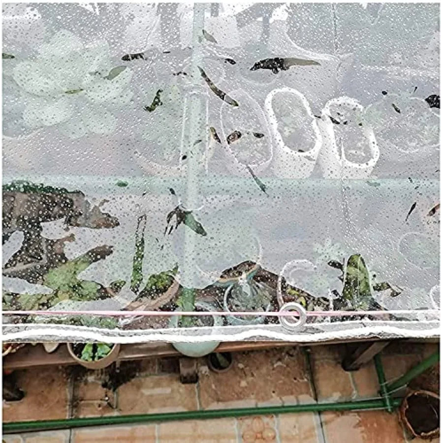 Canopies Tarps Clear PVC Waterproof Cloth Tear Resistance Waterproof 0.35mm Vinyl Transparent Awning Canopy Patio EnclosureAnti