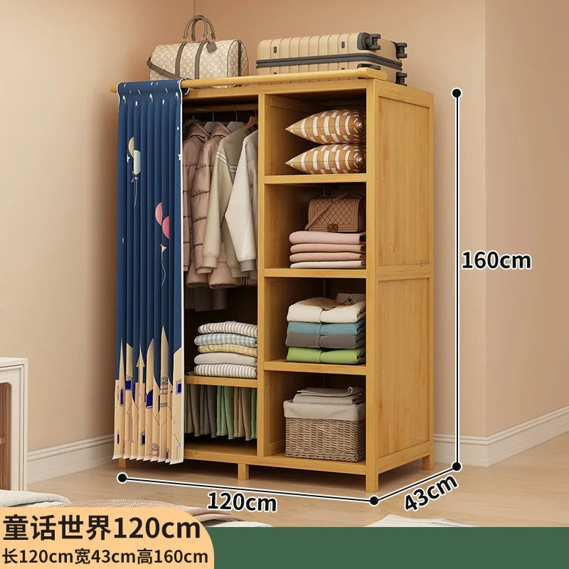 Simple wardrobe rental bedroom dustproof closet home economical multi-layer clothing storage rack
