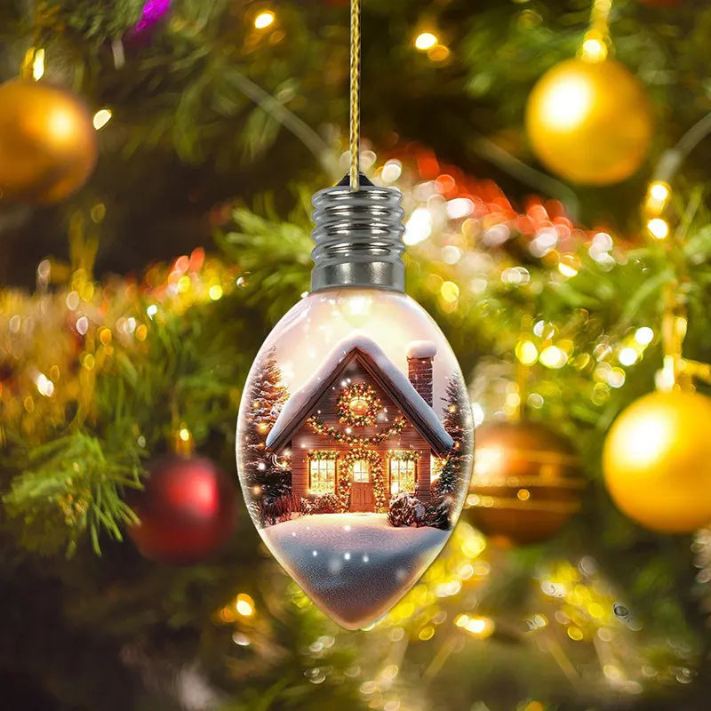 6 Pcs Wishing Bottle Christmas Tree Pendant Decoration Acrylic Christmas Pendants Children Birthday Party Gifts Xmas Ornaments