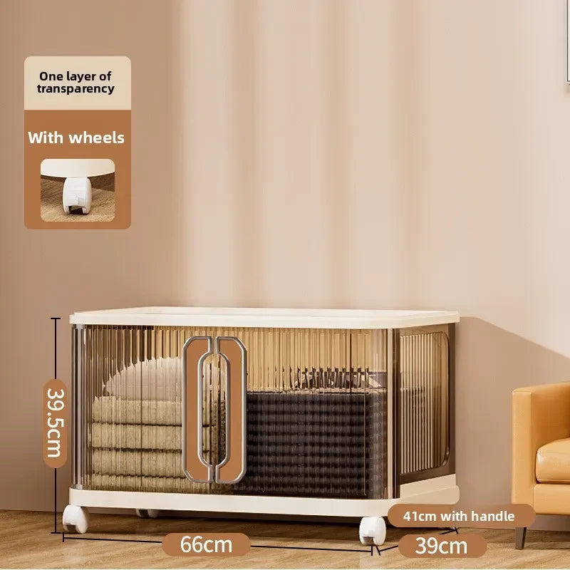 Large Capacity Cream Wind Storage Cabinet Quilt Wardrobe Free Installation Folding Storage Shelf Storage Box Locker