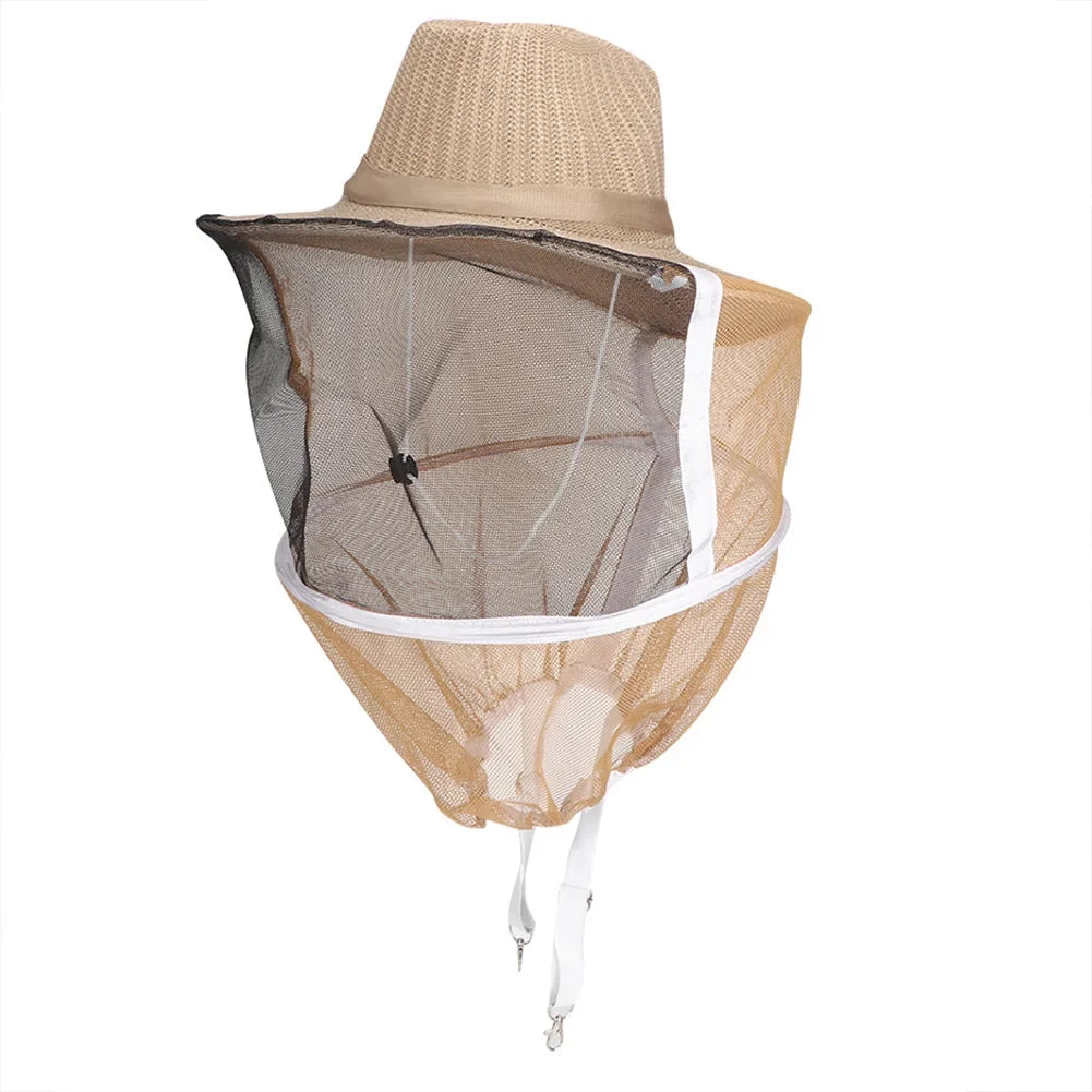 Beekeeper Cowboy Hat Beekeeping Veil Outdoor Beekeeper Cowboy Hat Breathable Fireproof Beekeeping Veil  Face Head Protector