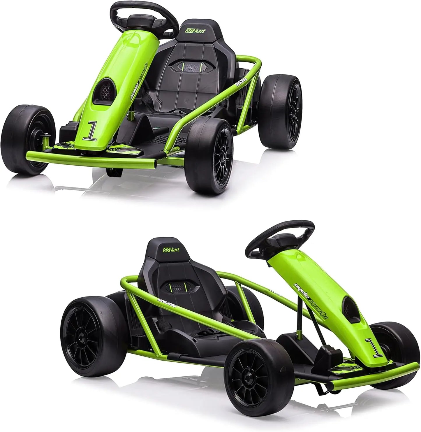 24V Go Kart for Teens & Big Kids Drifting Car with 2×300w Motor,8 MPH Speed,Music,Slow Start,Outdoor Racing Toy for Ages 8-12Y