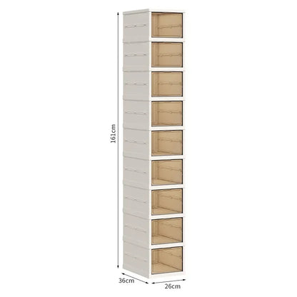 Household Goods Home Dust-proof  No Installation Foldable Transparent Folding Shoe Box, Large Capacity Shoe Storage Box