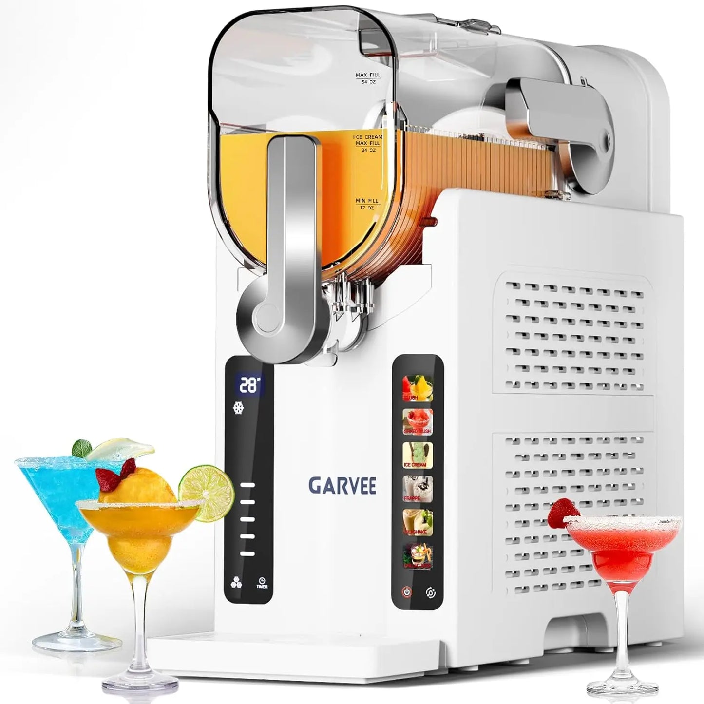 Slushie Machine for Home,No Ice Needed,Frozen Drink Maker with LED Display,6 Pre-Set Programs,for Margaritas,Smoothies,Ice Cream