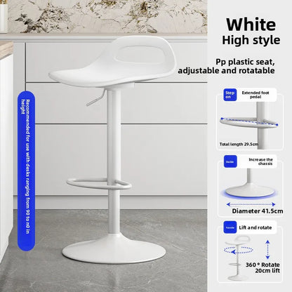 Adjustable Swivel Hydraulic Bar Stool Counter Stool Kitchen Bar Chair Backrest Padded Seat Commercial Home Island Pair Chaise