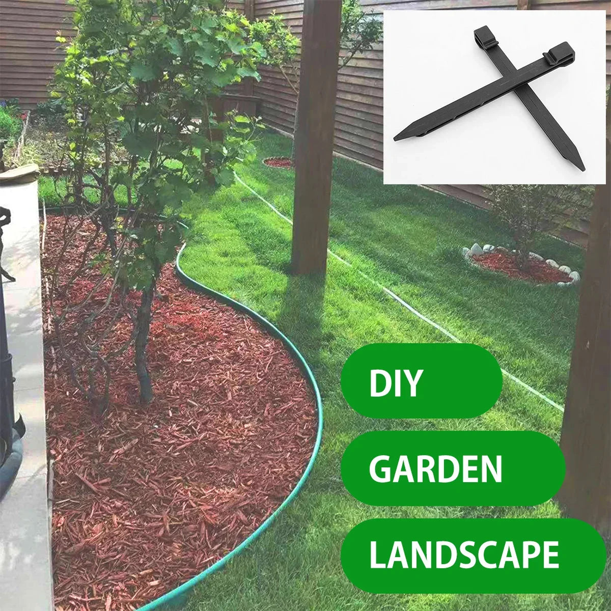 10Pcs Garden Lawn Mower Peg Boundary Nail Plastic Lawn Edging Stake Landscape Edging Spike Garden Netting Ground Stakes Durable