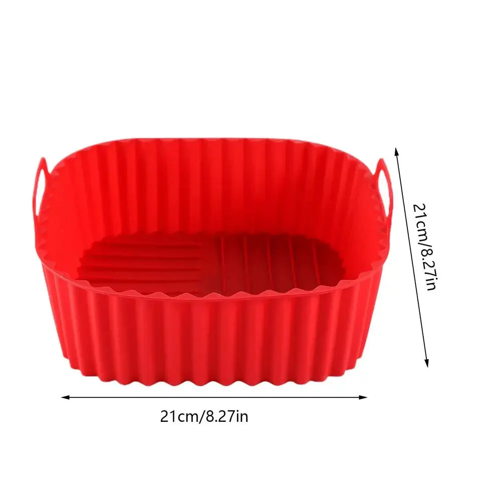Silicone Air Fryer Liners Pot Square Airfryer Basket Plate Cooking Gadgets Reusable Non-stick Pizza Pan Oven Kitchen Accessories