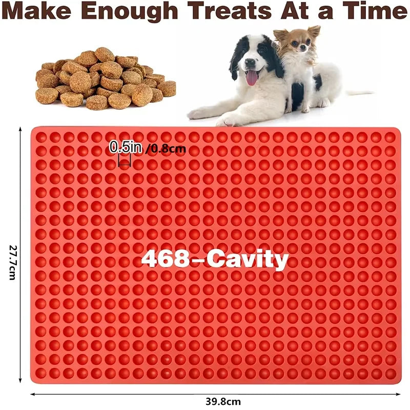 468-Cavity Mini Round Silicone Mold Semi Sphere Gummy Candy Chocolate Chip Candy Molds Non-Stick Pet Dog Treat Baking Mat