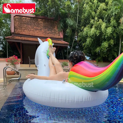 Camebust Inflatable Floating Swimming Pool Floats Unicorn Rider Animal Pool Floatsing Water Lounge Party Decoration