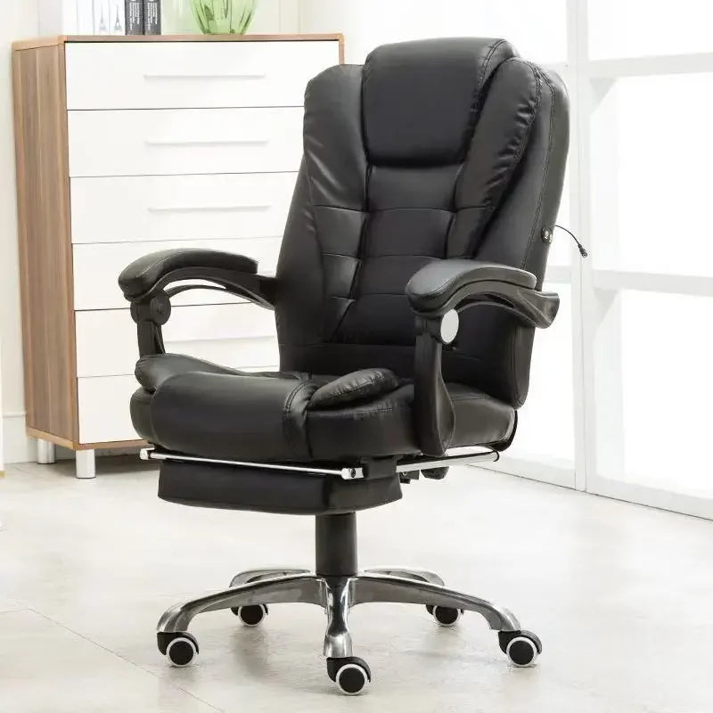 Office Chairs with Footrest 360° Swivel 2-point Massage Computer Chair Adjustable High Back