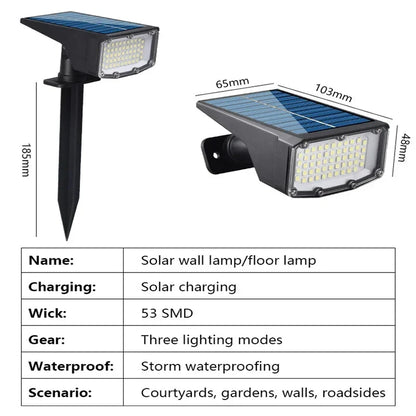 1/2Pcs Solar Powered 53LED Lamp Adjustable Solar Spotlight In-Ground IP65 Waterproof Landscape Wall Light Outdoor Lighting