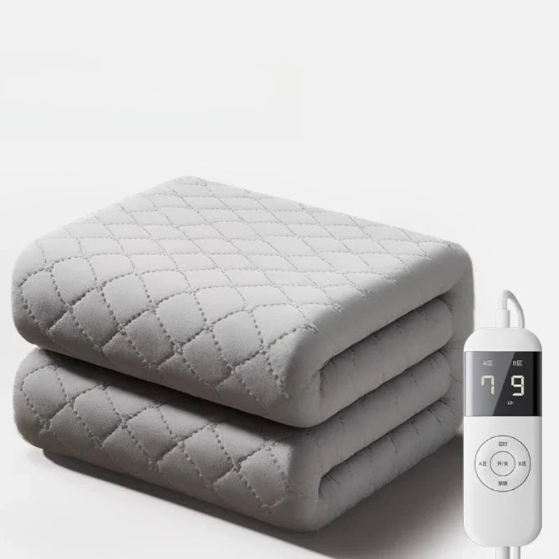 Electric Heated Blanket Soft Plush Fast Heating Dual Zone Remote Auto Shutoff Queen King Size Machine Washable Manta Para Cama