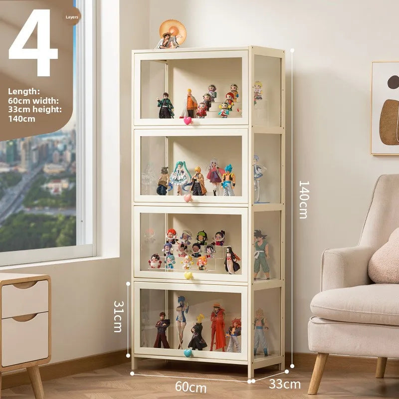 Figure Lego Display Cabinet Household Cream Wind Dustproof Acrylic Transparent Model Toy Blind Box Display Cabinet