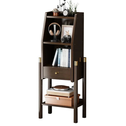 Bookshelf Shelf Floor-to-ceiling bookcase Simple living room wall locker Corner cabinet TV side cabinet Display cabinet Bamboo