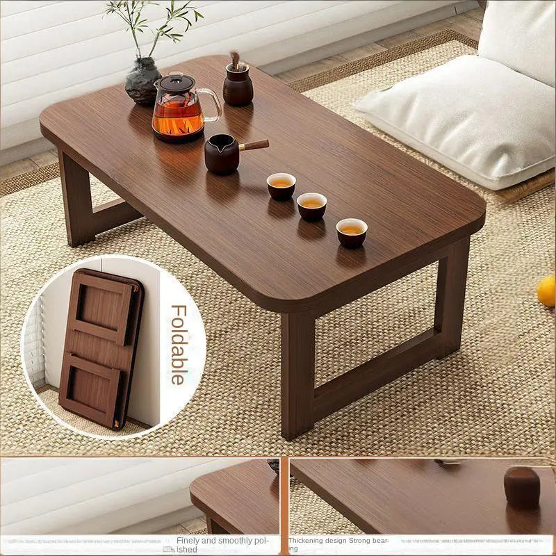 Foldable table, bay window table, tatami table, small coffee table, bed dining table, low table