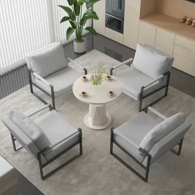 Nordic lazy sofa light luxury sales single wrought iron leisure chair balcony negotiation bedroom living room minimalist sofa
