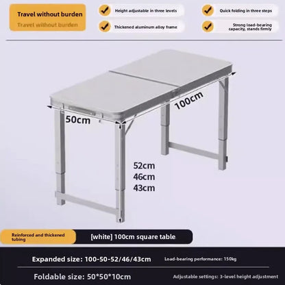 Folding table stall folding outdoor portable lifting work table camping picnic night market folding table and chairs