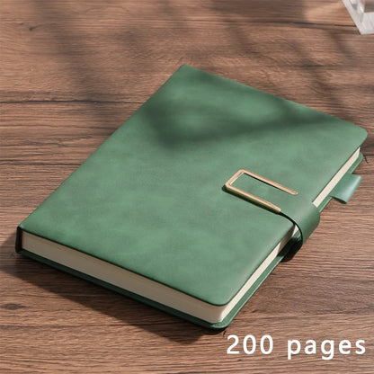Vintage A5 leather notebook with personalized soft cover - perfect for business meetings and college life