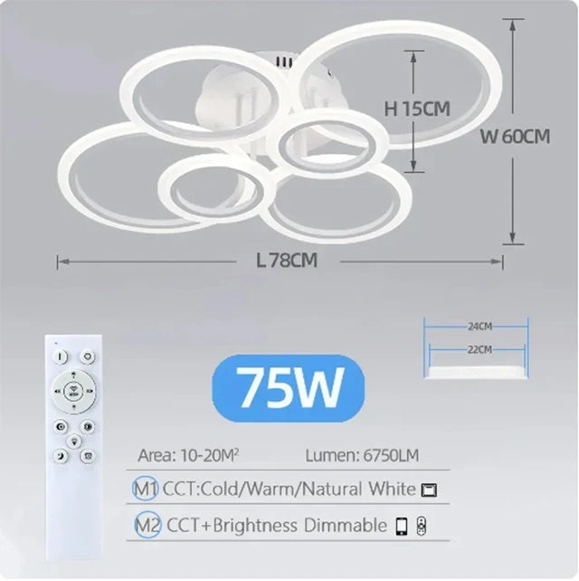 Modern LED chandelier with remote control home lighting ring ceiling light living room bedroom lighting kitchen  Lamps for room