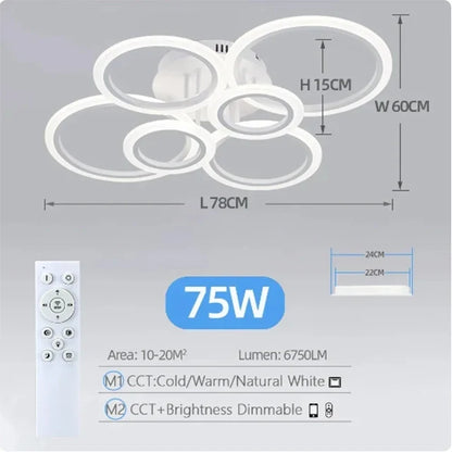 Modern LED chandelier with remote control home lighting ring ceiling light living room bedroom lighting kitchen  Lamps for room