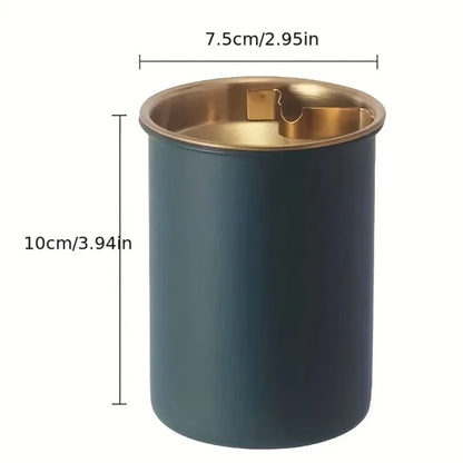 Windproof Stainless Steel Ashtray with Lid, Smokeless Cigar Ashtray for Indoor Outdoor Patio Use, 1PC Home Smoking Accessory